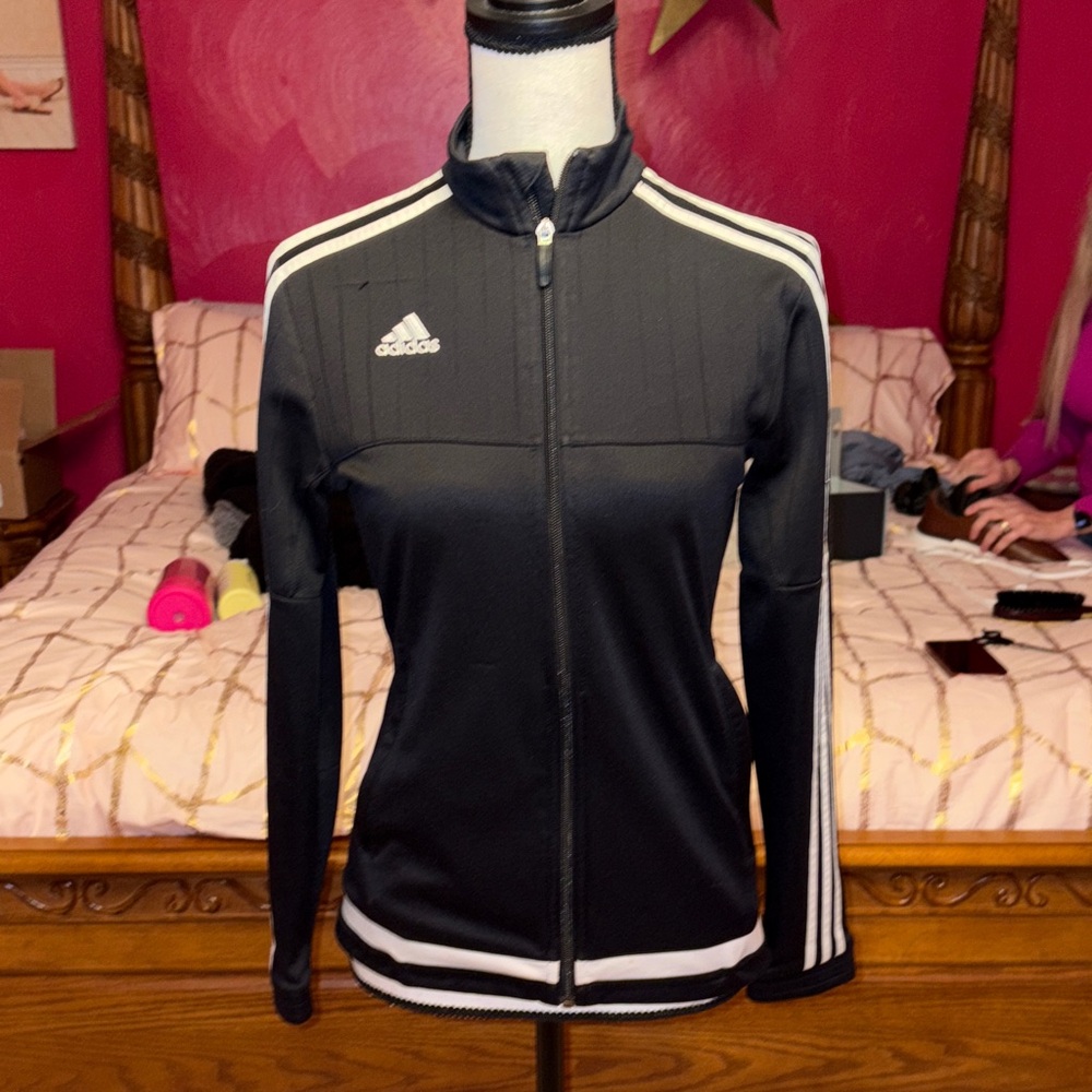 Adidas Women's Black and White Track Jacket